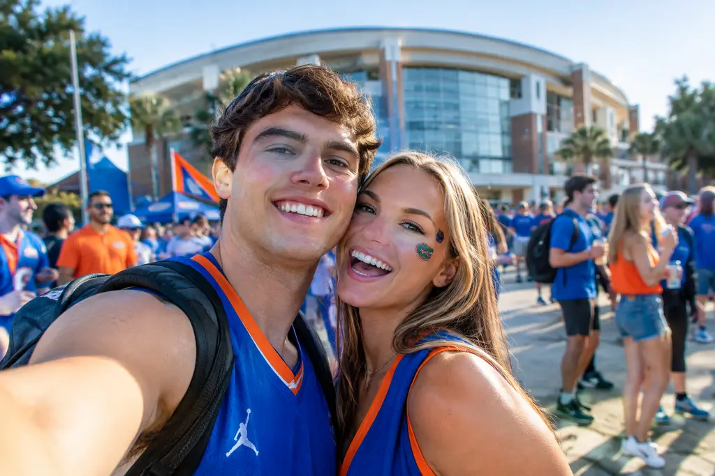 Florida Stetson Exhibition crowd gathering inside the O'Connell Center before tip-off